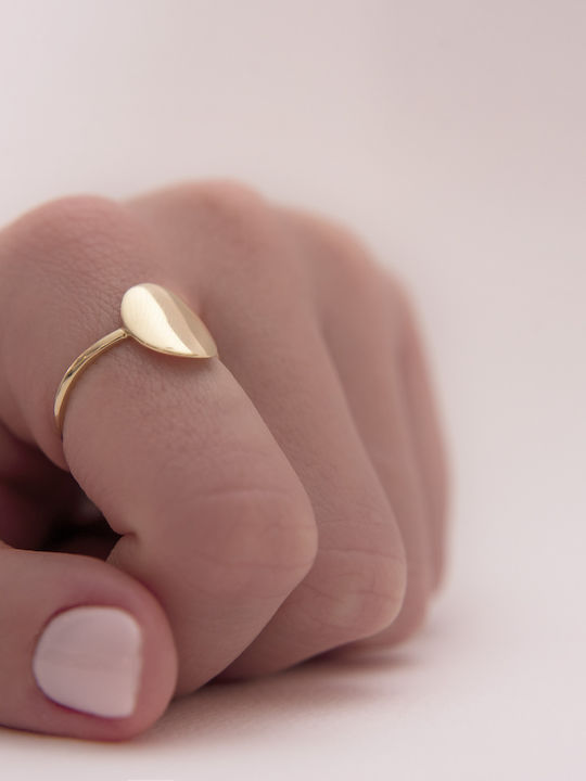 Lunaorocreations Inel Chevalier Pentru Femei 14k Aur Galben Oval