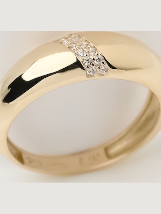 Lunaorocreations Damenring Dome Steine Zirkon Gold 14k