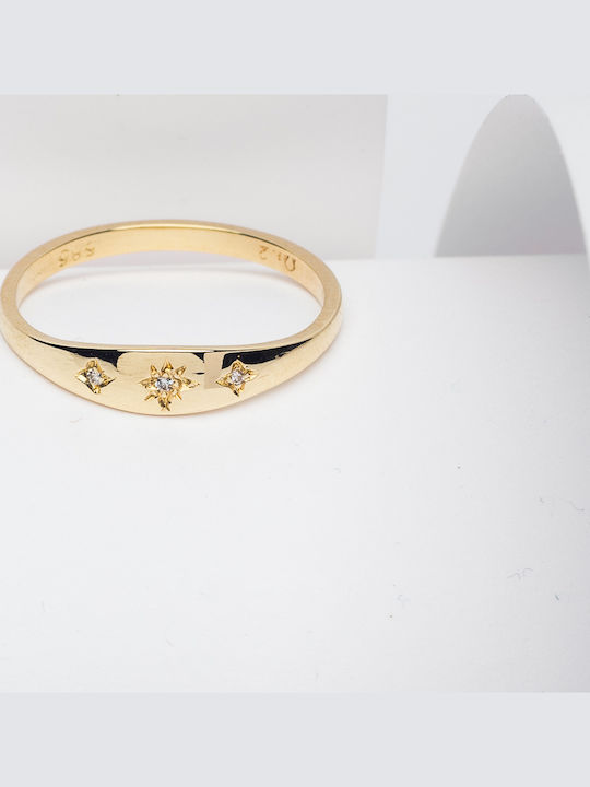 Lunaorocreations Women's Rings Stars Zircon Yellow Gold