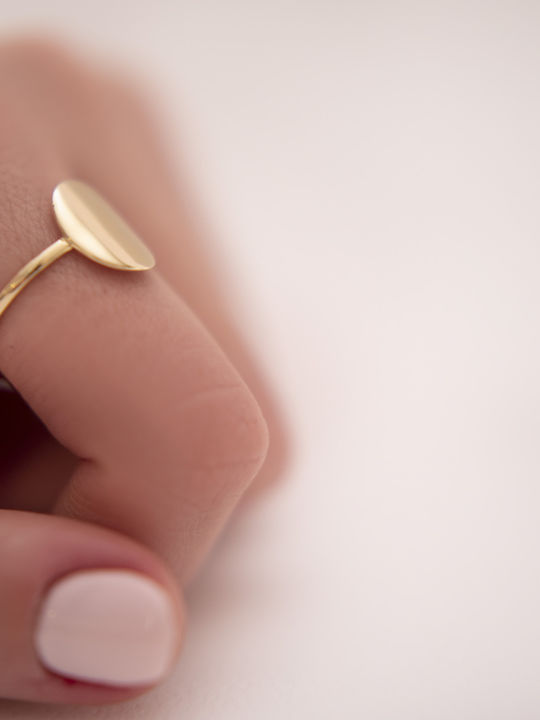 Lunaorocreations Inel Chevalier Pentru Femei 14k Aur Galben Oval