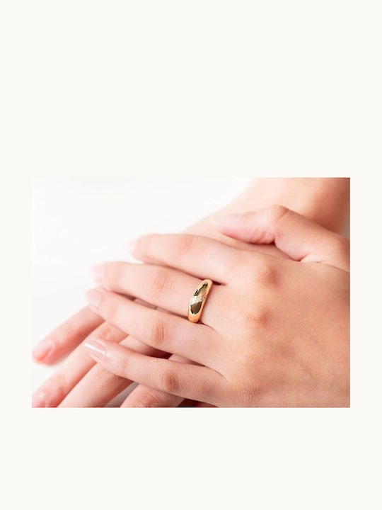 Lunaorocreations Damenring Dome Steine Zirkon Gold 14k