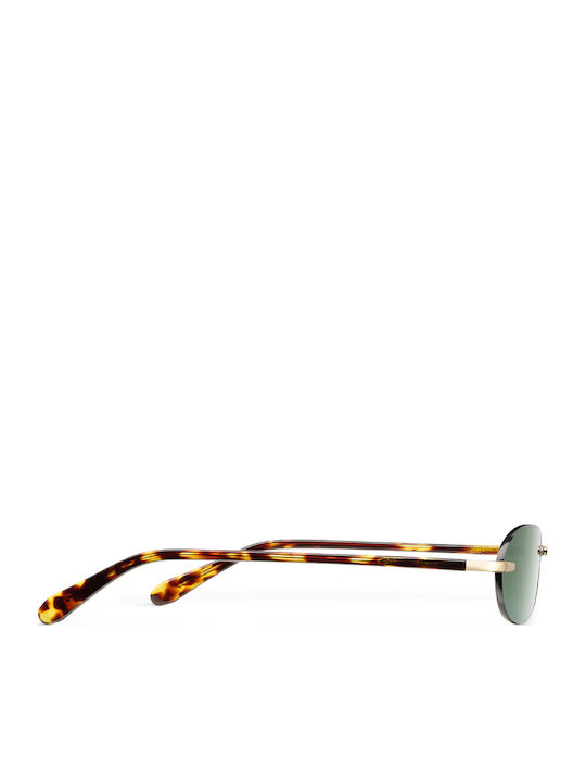 Meller Jina Unisex Sunglasses With Gold Metallic Frame And Gold Polarized Lens JI-GOLDOLI