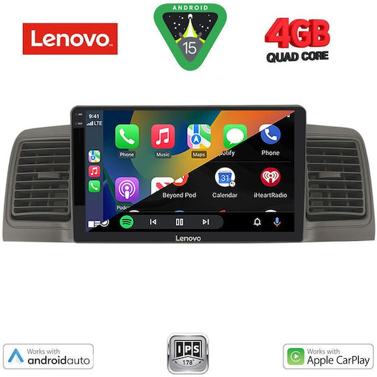 Lenovo Car Audio System for Toyota Corolla 2001-2006 (Bluetooth/USB/WiFi/GPS/Apple-Carplay/Android-Auto) with Touch Screen 9"
