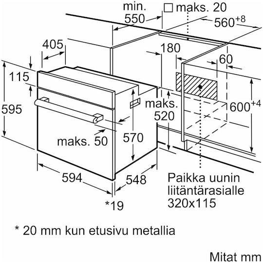 Bosch Einbauofen 66Es B59.4cm.