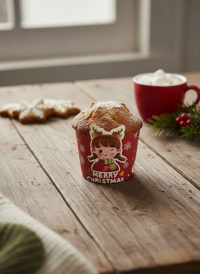 Kardasis Set Christmas Cupcake Liners Red 50pcs