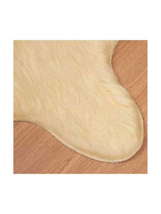 vidaXL Χαλί Τζακιού Ορθογώνιο Δερμάτινο Κρεμ 60x90cm