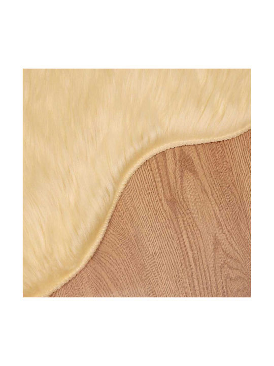 vidaXL Χαλί Τζακιού Ορθογώνιο Δερμάτινο Κρεμ 60x90cm