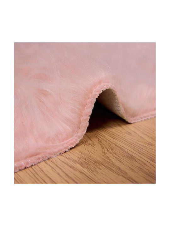 vidaXL Rug Fireplace Rectangular Leather Pink