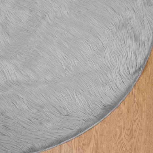 vidaXL Teppich Kamin Rechteckig Leder Gray
