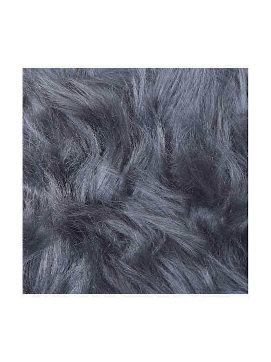 vidaXL Rug Fireplace Rectangular Leather Charcoal