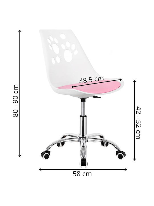 Scaun De Birou Pentru Copii Roz 49x48.5x80-90cm