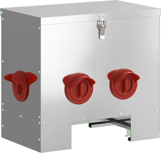 vidaXL Chicken Silver Feeder for Chickens and Poultry with Capacity 4kg 60.5x29x51cm.