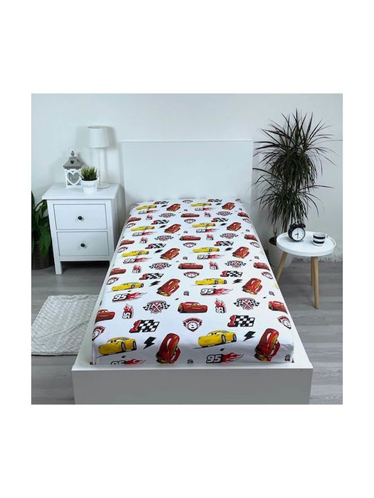 Disney Sheet Single Cotton Cars 90x200cm