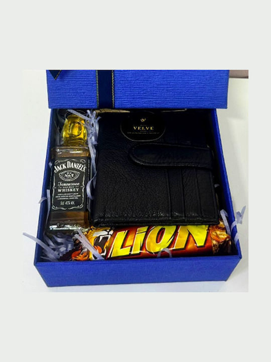 Set Leather Men's Wallet Blue