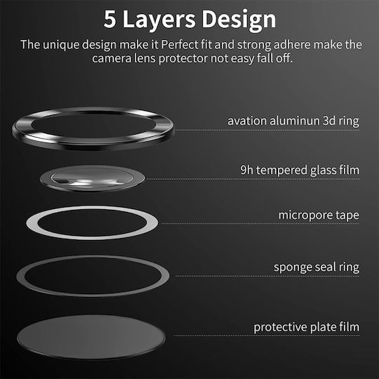 Camera Protection Tempered Glass Silver for the Samsung Galaxy S22 Ultra 5G