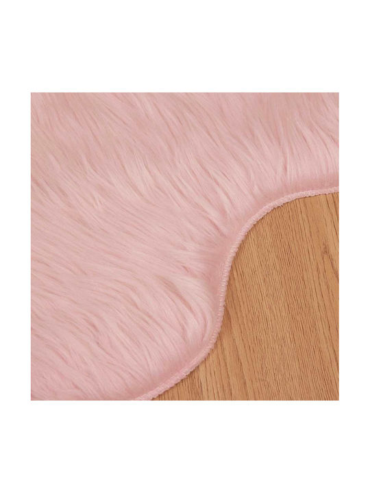 vidaXL Rug Fireplace Rectangular Leather Pink