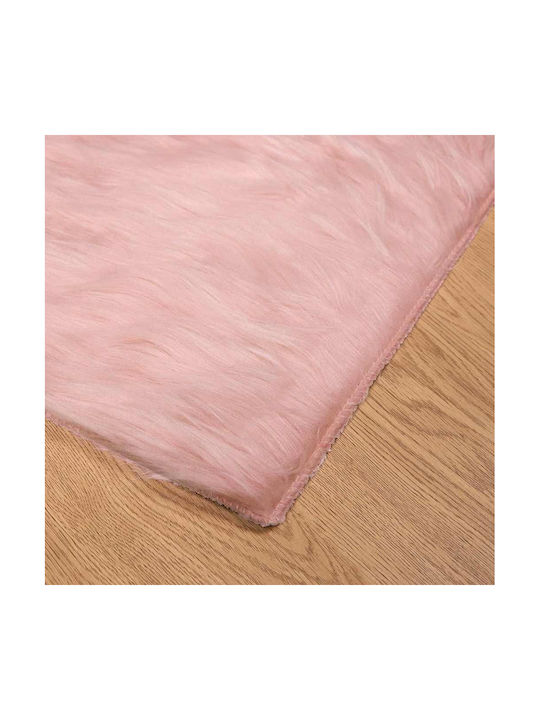 vidaXL Teppich Kamin Rechteckig Leder Pink