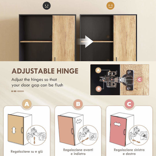 Floor Cabinet Black 88x35x160cm