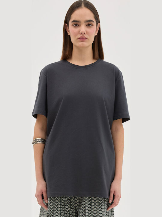 Short Sleeve Gray Blouse