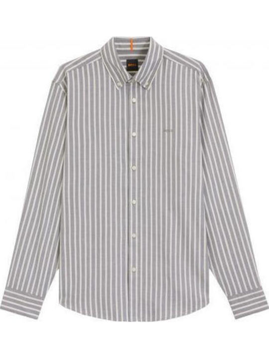Langärmlig Hemd Gestreift Grey