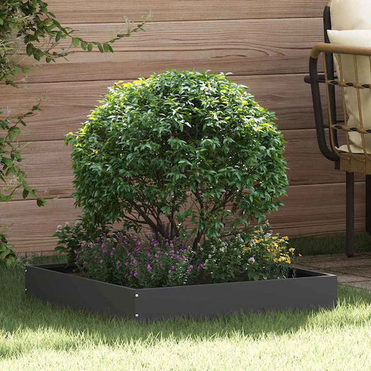vidaXL Metal Garden Border in Black Color 60x60cm