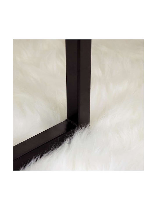 vidaXL Χαλί Τζακιού Δερμάτινο 80x150cm Λευκό