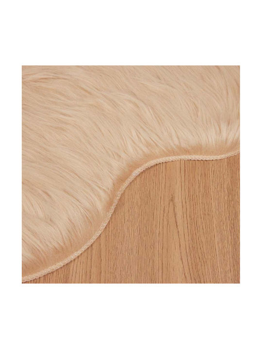 vidaXL Χαλί Τζακιού Ορθογώνιο Δερμάτινο Μπεζ 60x90cm