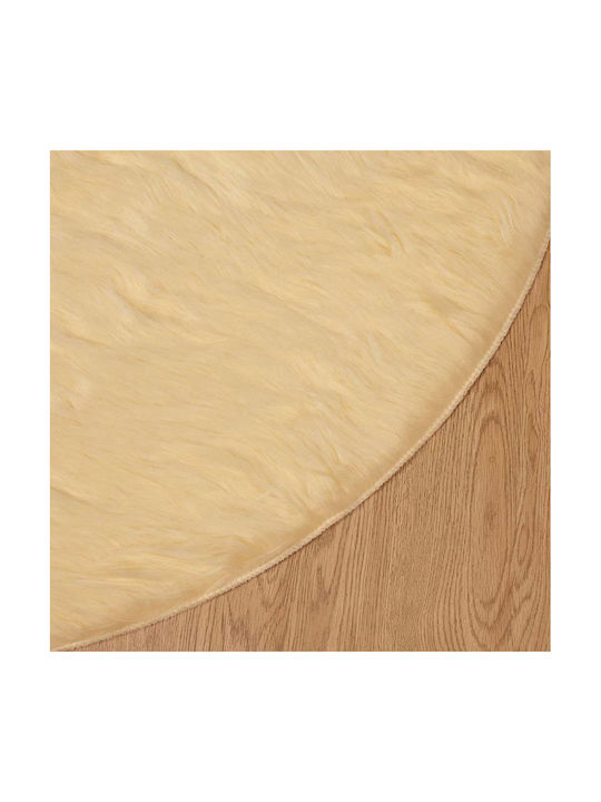 vidaXL Rug Fireplace Rectangular Leather Cream