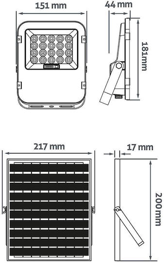 Avide Wasserdichter Solar LED Flutlichter 50W Natürliches Weiß 4000K mit Fernbedienung IP65