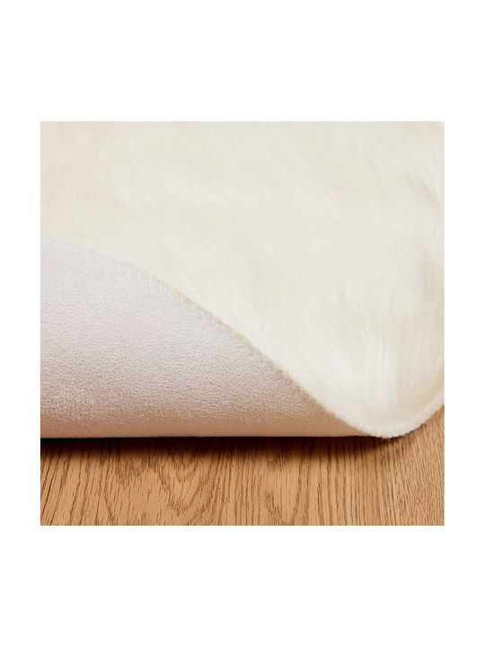 vidaXL Rug Rectangular Leather White