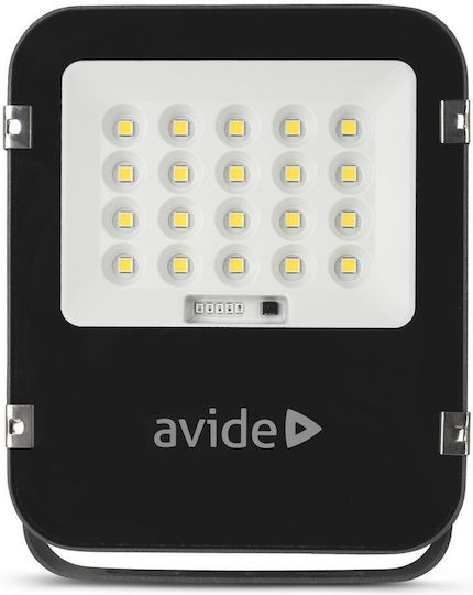 Avide Στεγανός Ηλιακός Προβολέας LED 50W Ψυχρό Λευκό 6400K με Τηλεχειριστήριο IP65