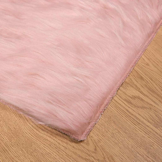 vidaXL Rug Rectangular Leather Pink