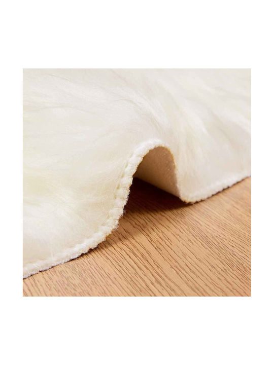 vidaXL Rug Rectangular Leather White