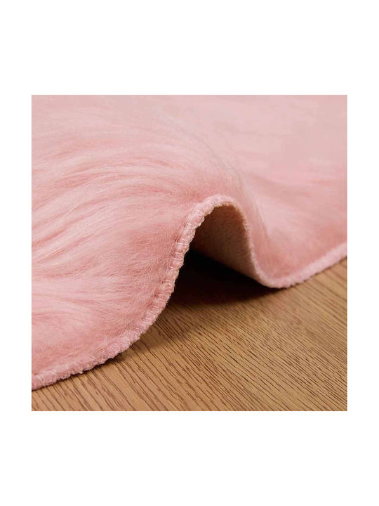 vidaXL Rug Rectangular Leather Pink