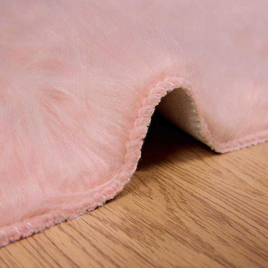 vidaXL Teppich Rechteckig Leder Rosa