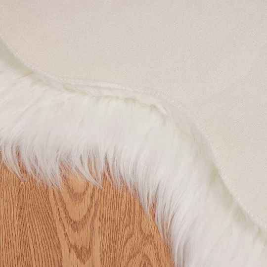 vidaXL Χαλί Ορθογώνιο Δερμάτινο Λευκό 60x90cm