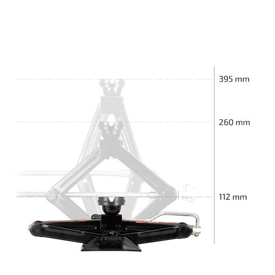 Heyner Jack Foarfecă 1.5t Șa Rotundă + Tălpă De Cauciuc Înlocuibilă + Manivelă I Tüv & Gs I Cric De Mașină Manivelă Pentru Mașini De Pasageri Suv Camioane Ușoare Negru