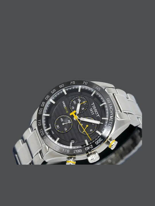 Tissot Prs 516 Men's Watch 42mm Chronograph Battery with Silver Metal Bracelet