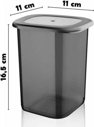 Set of 12 General Use Glass Jars with Lid Grey 1200ml