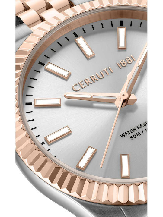 Cerruti Men's Watch Battery with Pink Gold Metal Bracelet