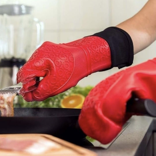 Ofenhandschuh Silikon in Rot Farbe 1Stück