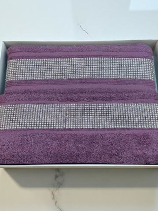 Linea Home Πετσέτα Προσώπου Λεβάντα 2τμχ Βάρους 500gr/m²
