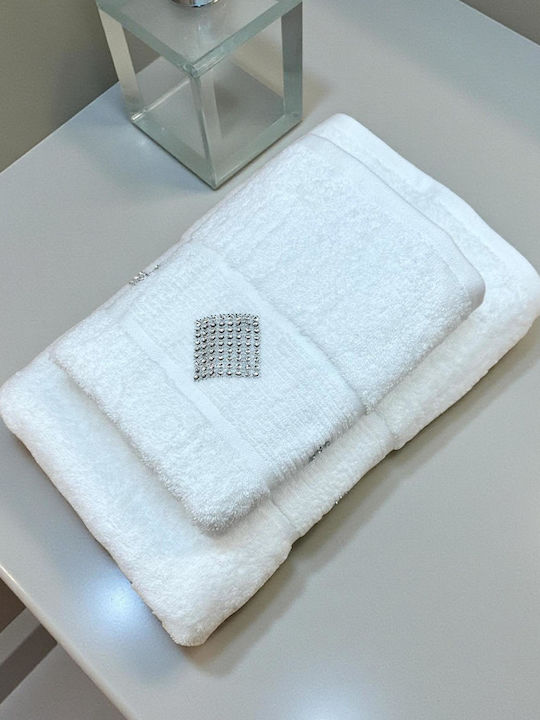 Linea Home Σετ Πετσέτες Μπάνιου 2τμχ Λευκό Βάρους 500gr/m²