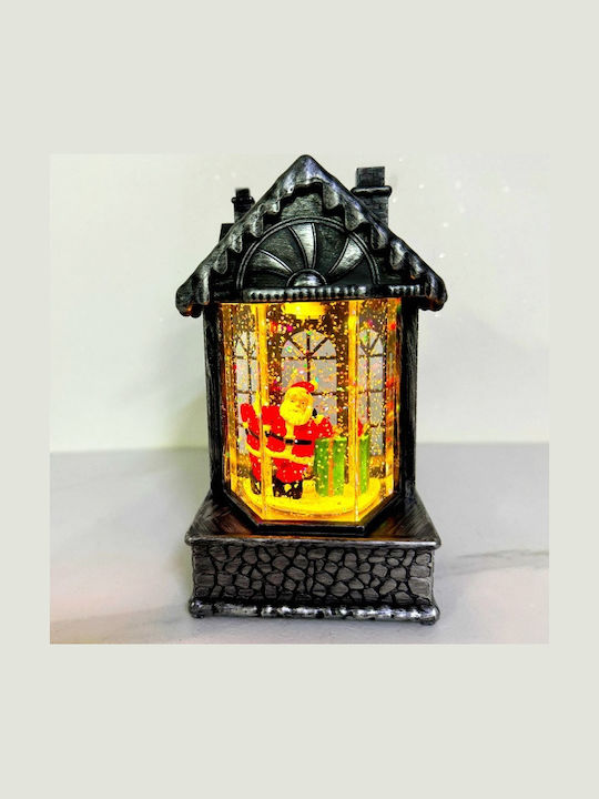 Ornament de Crăciun Lanternă Luminat cu Moș Crăciun 10x9x19cm 1buc