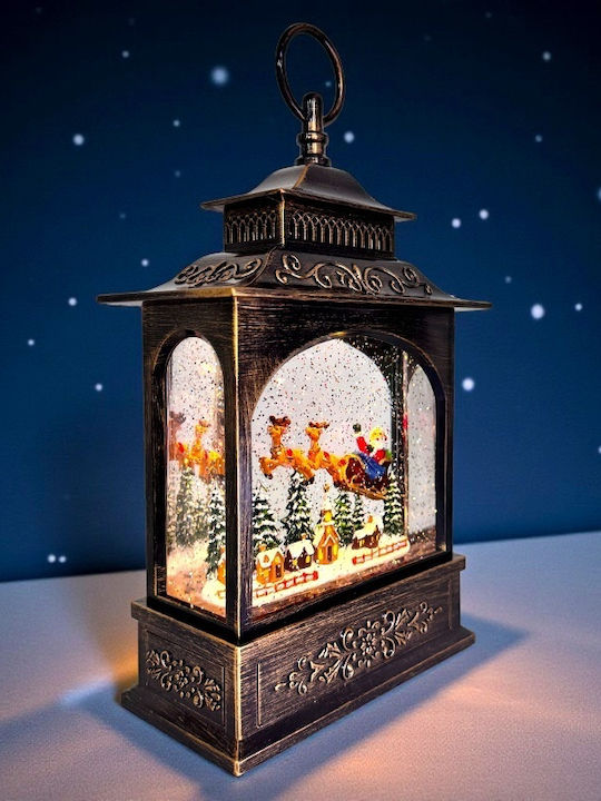 Ornament de Crăciun Lanternă Luminat cu Moș Crăciun 18x28cm 1buc