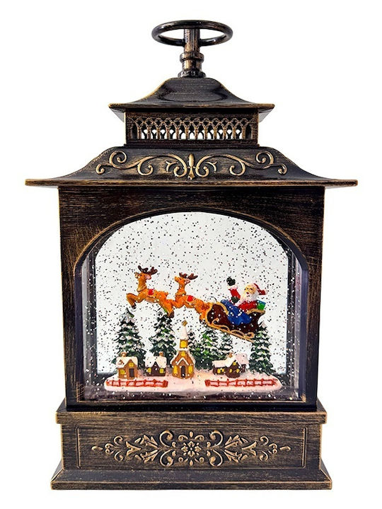 Ornament de Crăciun Lanternă Luminat cu Moș Crăciun 18x28cm 1buc