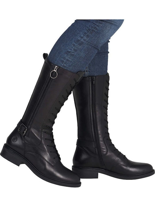 Leder Damenstiefel Schwarz