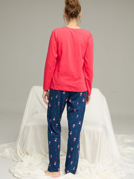 Sexen Winter Damen Pyjama-Set Red