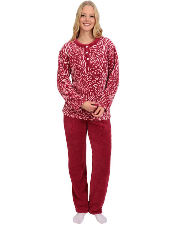 Lydia Creations Winter Damen Pyjama-Set Red