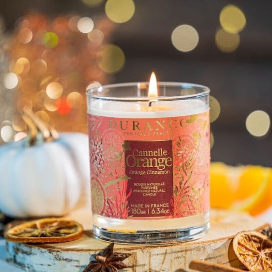 Durance Handmade Christmas Candle Orange Cannelle Χριστουγεννιάτικο Κερί Πορτοκάλι Κανέλα Ξύλινο Φυτίλι + 50h 280g